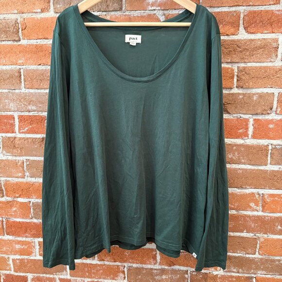 Pact Organic Cotton Scoop Neck Long Sleeve T Shirt Size XXL - Picture 1 of 5